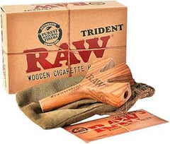 Raw Trident Wooden Cigarette Holder