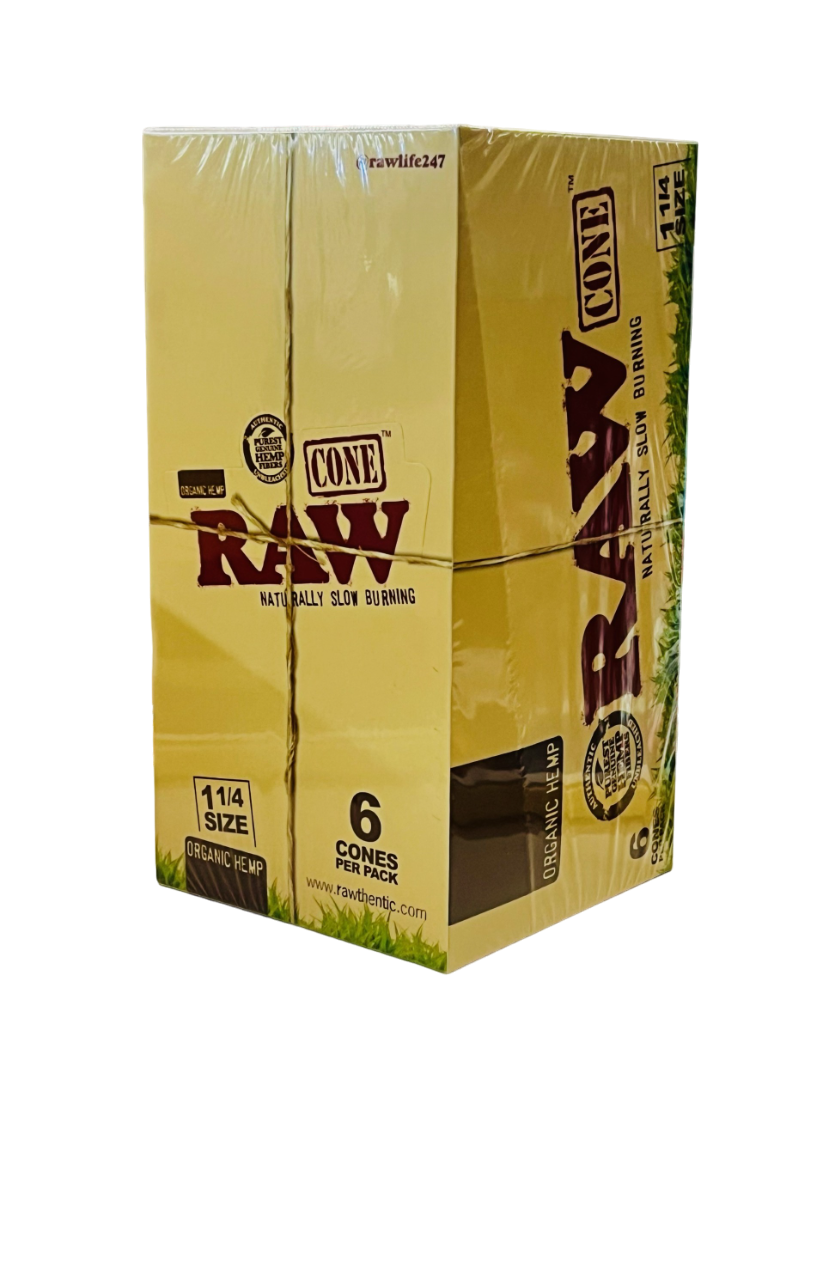 Raw Cones - Naturally Slow Burning Organic Hemp 1 1/4 Size